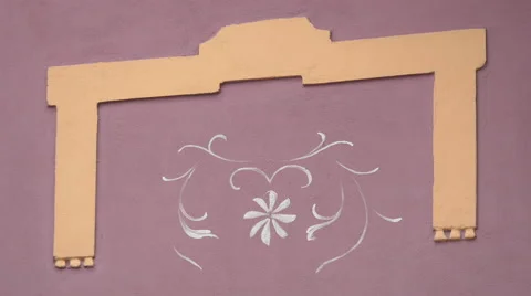 Decorative elements on a building wall in Sighisoara Stock Footage 58337300