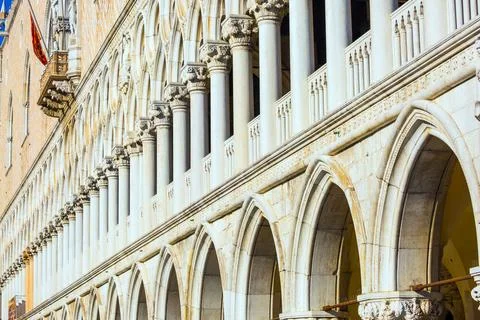 The decorative elements Doge s Palace. Magical journey to Venice. Palazzo ... Stockfoto's