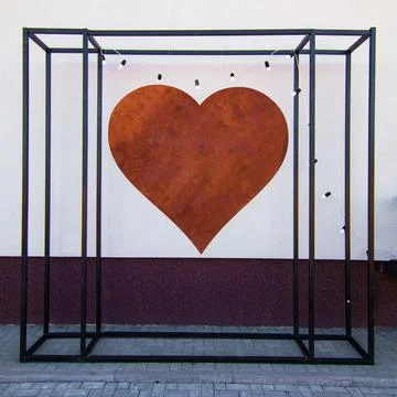 Decorative elements for festive events, red heart Stock Photos