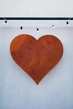Decorative elements for festive events, red heart Stock Photos