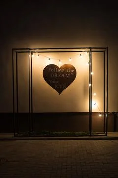 Decorative elements for festive events, red heart Foto stock