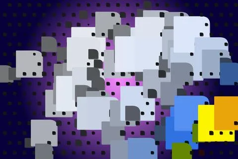 Decorative elements on a gradient background. Simple polygonal shapes. Stock Illustration