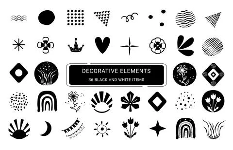 Decorative elements icon set Stock Illustration