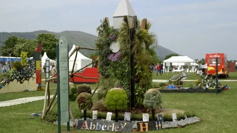 Decorative elements on spring festival RHS Malvern Hills. Stock Footage 144979872