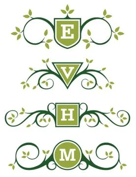 Decorative Emblem or Monogram Designs Stock Illustration