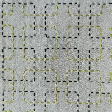 Decorative Embroidery Pattern on Fabric.  Stock Photos