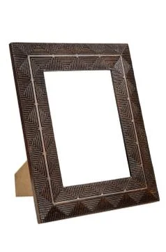 Decorative empty bronze picture frame Stock Photos