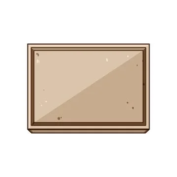 Decorative empty rectangular tray illustration top view 스톡 일러스트