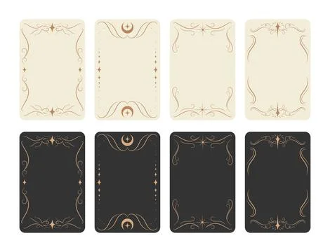 Decorative esoteric Tarot card frames in vintage style. Fortune telling cards イラスト素材