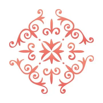 Decorative, ethnic, composition, inspired, by, Central, Asian, ornaments Illustrazione stock