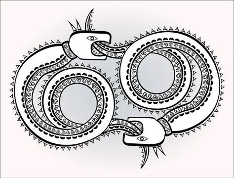 Decorative ethnic pattern in style of Indian and Northern Russian populations of Stock Illustration