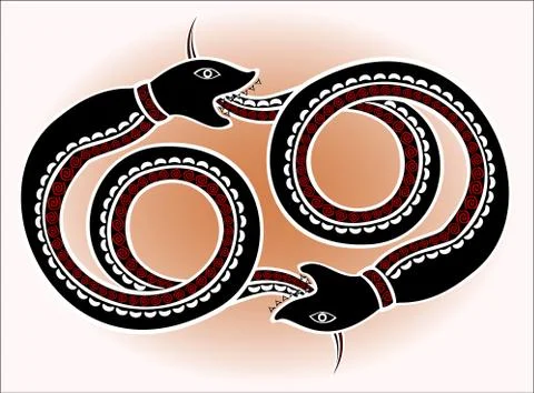 Decorative ethnic pattern in style of the legend of Indian and Northern Russian Stock Illustration