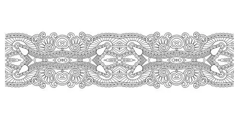 Decorative ethnic stripe pattern, indian paisley design Illustrazione stock