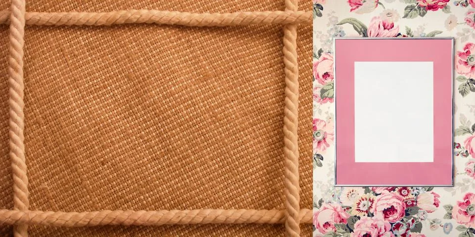 Decorative fabric background in the form of a frame Illustrazione stock