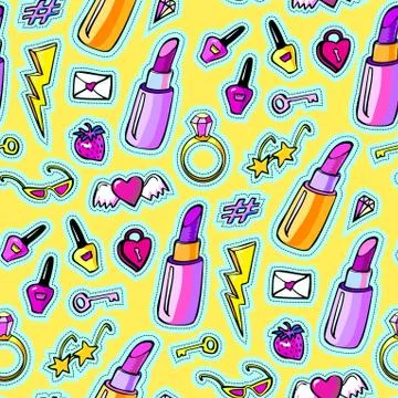Decorative fashion patch badges Stock Illustration