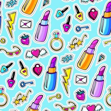 Decorative fashion patch badges Stock Illustration