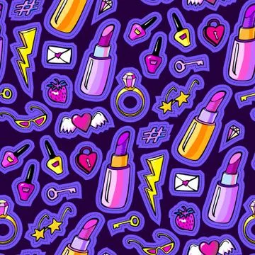 Decorative fashion patch badges Stock Illustration