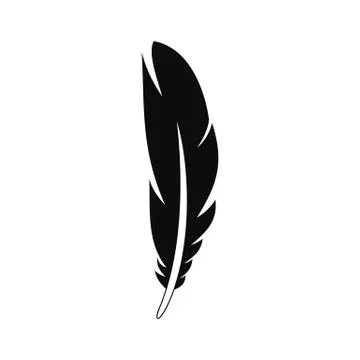 Decorative feather icon, simple style 스톡 일러스트