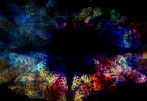 Decorative feather pattern on abstract background. Stock Illustration