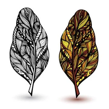 Decorative feathers Stock Illustration