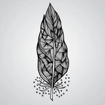 Decorative feathers Stock Illustration