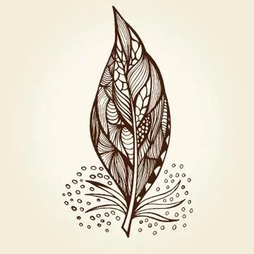 Decorative feathers Stock Illustration