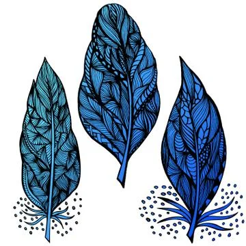 Decorative feathers Stock Illustration