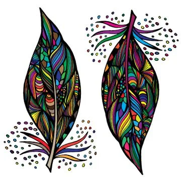 Decorative feathers Stock Illustration