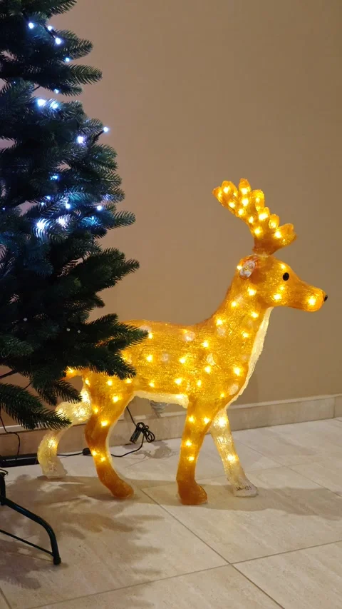 Decorative figurine of a glowing deer Stock Footage 322665140