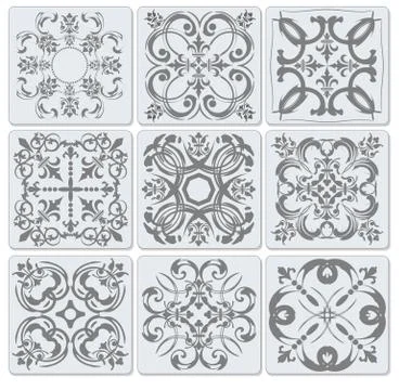 Decorative finishing ceramic tiles. vector illustration Stock Illustration