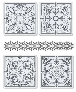 Decorative finishing ceramic tiles. vector illustration Stock Illustration