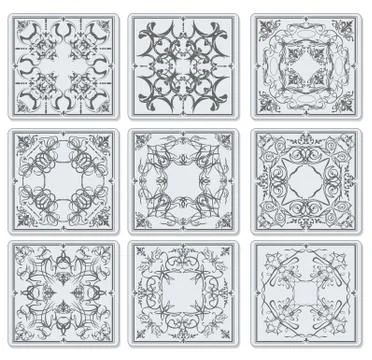 Decorative finishing ceramic tiles. vector illustration Stock Illustration