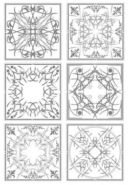 Decorative finishing ceramic tiles. vector illustration Stock Illustration