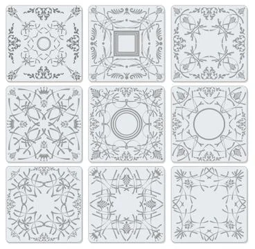 Decorative finishing ceramic tiles. Vector illustration Illustrazione stock
