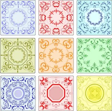 Decorative finishing ceramic tiles. Vector illustration Illustrazione stock