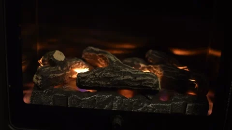 Decorative fireplace Video stock 256035880