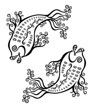Decorative fish symbol Stock Illustration