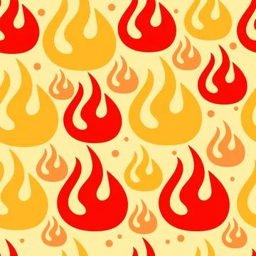 Decorative flames pattern. Repeated stylized fires, simple silhouette icons 스톡 일러스트