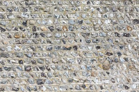 Decorative flint built wall Stock Photos