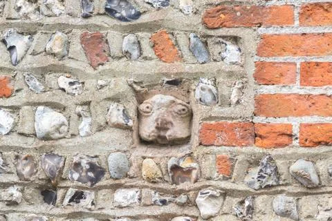 Decorative flint built wall Stock Photos