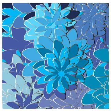 Decorative floral background vector abstract, blue, painting  texture Stock Illustration