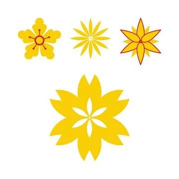 Decorative floral blossom elements vector illustration set 스톡 일러스트