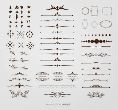 Decorative floral borders vector set Stock-Illustration