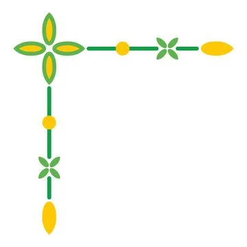 Decorative floral corner border vector illustration Stock Illustration