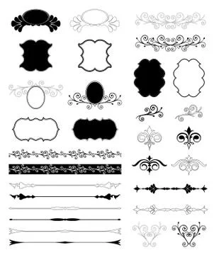 Decorative Floral Design Elements. Vector set イラスト素材