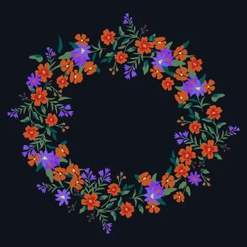 Decorative floral frame Stock Illustration