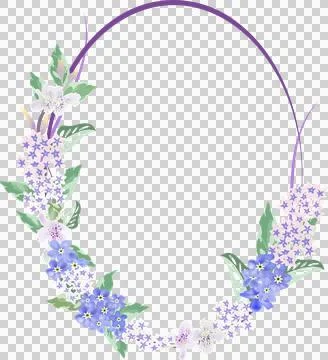 Decorative floral frame with tiny flower isolated on transparency background Stock Illustration