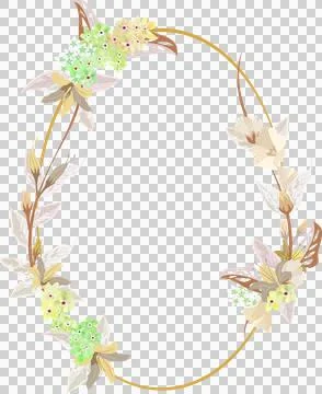 Decorative floral frame with tiny flower isolated on white background ep18 Stock Illustration