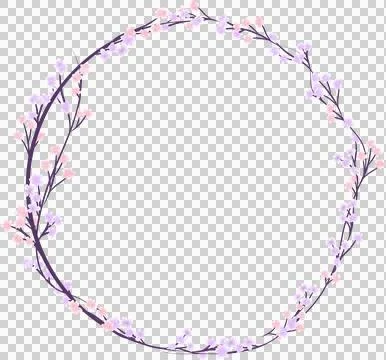 Decorative floral frame with tiny flower isolated on white background Stock Illustration