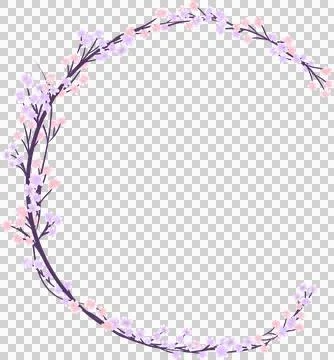 Decorative floral frame with tiny flower isolated on white background Stock Illustration